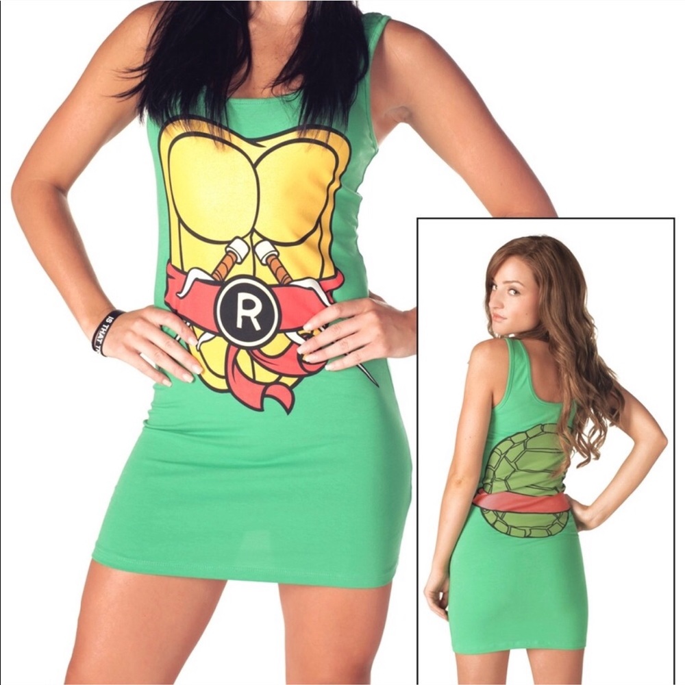 Mighty Fine Green and Yellow Graphic Dress